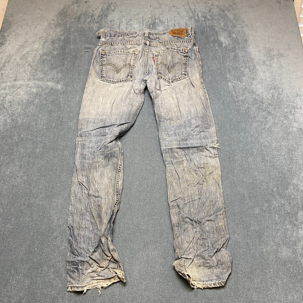VTG Levi's 511 Skinny Fit Jeans Mens 29x29 Blue Denim Distressed Pockets Medium